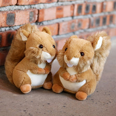 Realistic Plush Squirrel Soft Brown Fur & Patches Fluffy Tailed Stuffed Animal