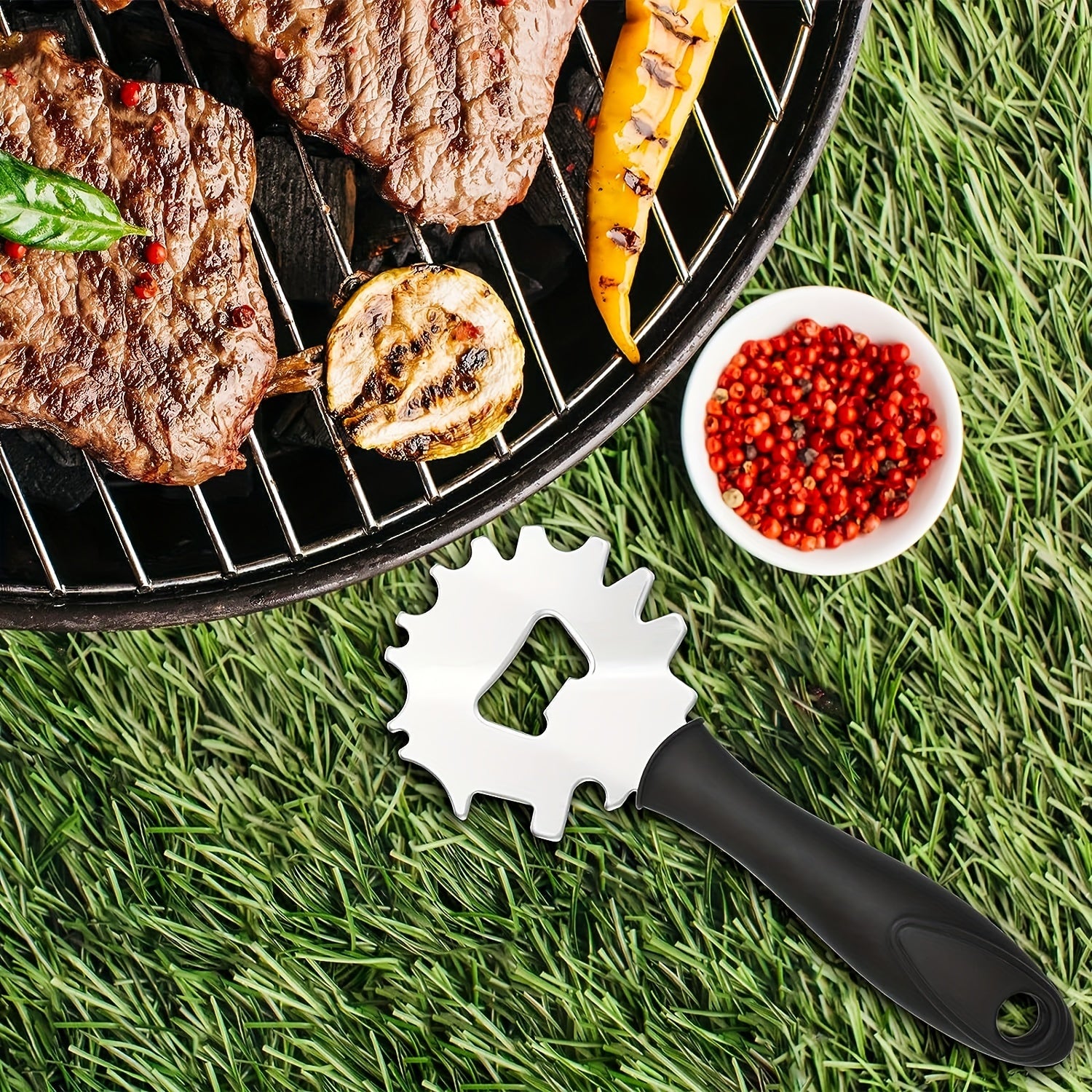Stainless Steel BBQ Grill Scraper Bristle Safe Barbecue Cleaning Tool