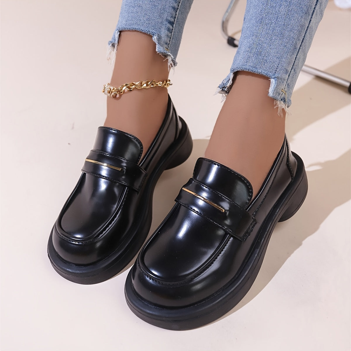 Women's Platform Loafers Slip On Chunky Shoes