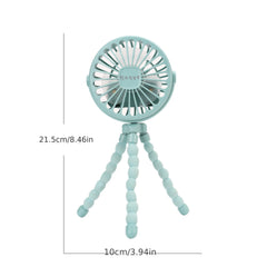 USB Charging Portable Fan Eight claw Fish Mini Luminous Fan