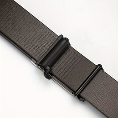 Zodiac Leather Belt with Symmetrical Buckle for Men