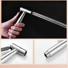 Stainless Steel Toilet Spray Gun Set - Bathroom Cleaning Accessories