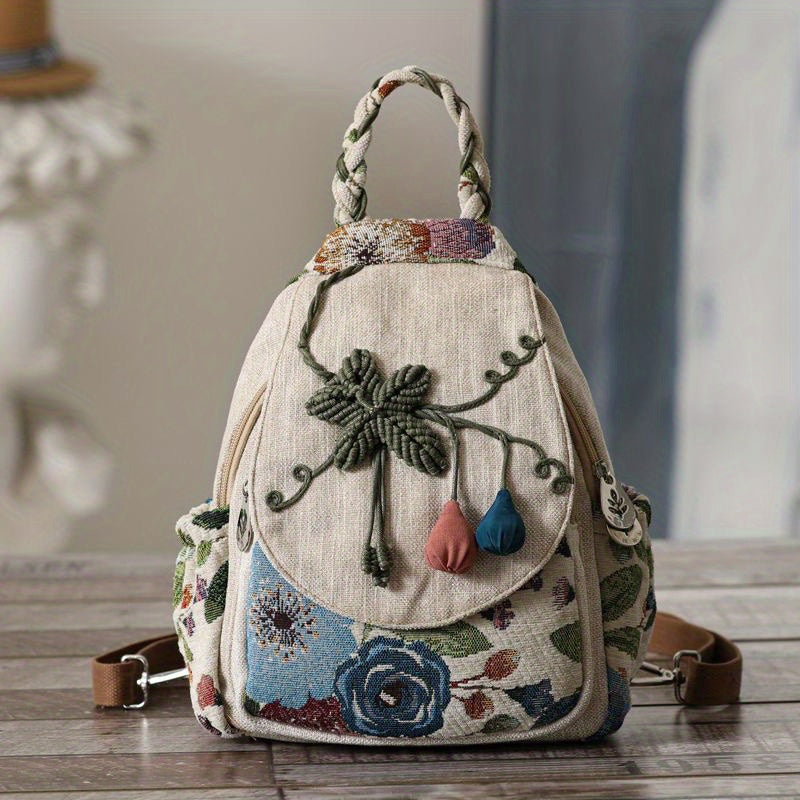 Vintage Ethnic Style Backpack Retro Bohemian Travel Daypack