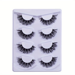 4 Pairs Natural Look Fluffy Thick Dramatic Lashes Mixed Style Eyelashes