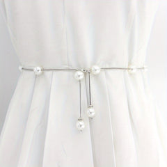 Pearl Belt Thin Waistband Chain Belt For Party Dress & Wedding Dresses