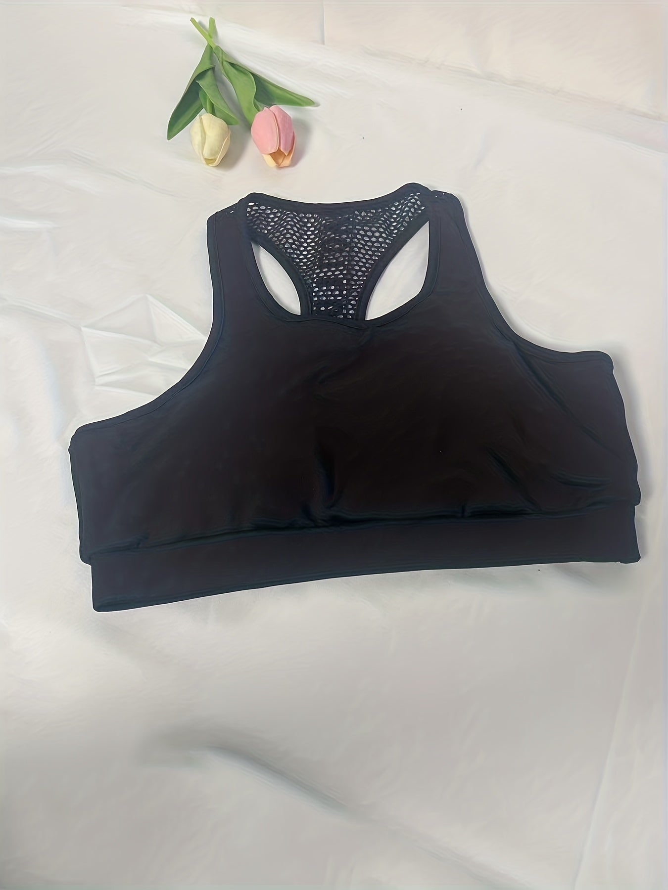 Letter Print Sports Bra Comfy & Breathable Workout Bra