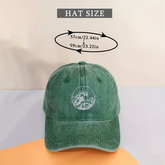 Wave Embroidery Baseball Cap Vintage Washed Distressed Dad Hat