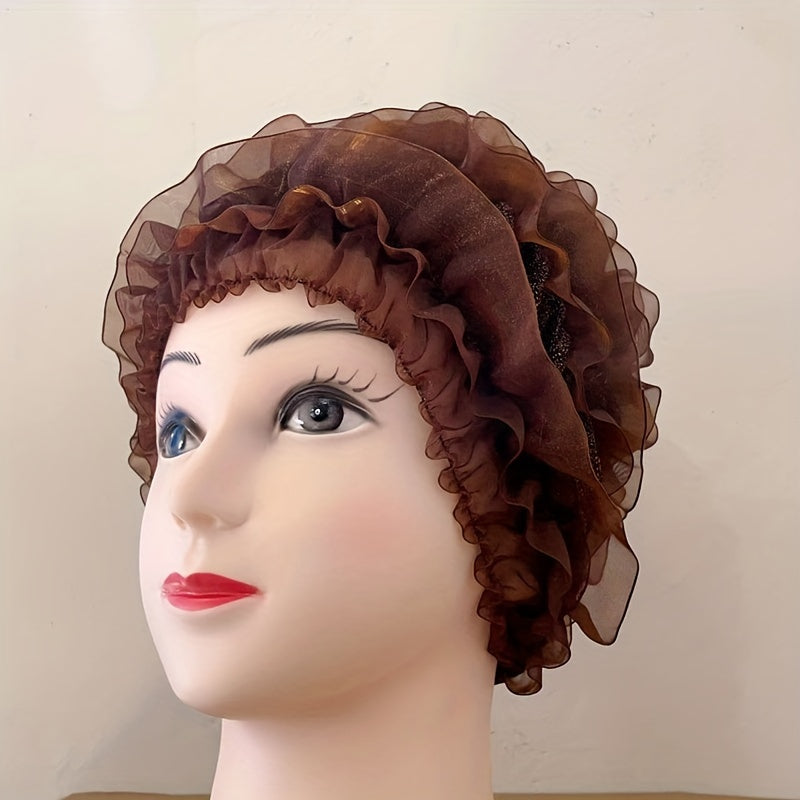 Glitter Lace Turban Cap Elastic Head Wrap Beanie Women Ramadan Bonnet