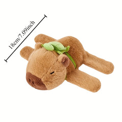 Capybara Plush Bracelet with Turtle Soft Polyester Dark Brown Wristband