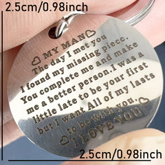 I Love You Key Chain For Husband - Birthday Present For Him