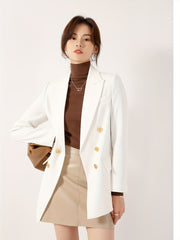 Double Breasted Lapel Neck Blazer Long Sleeve Blazer