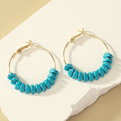 Red Coral Acrylic Round Earrings 14K Plated