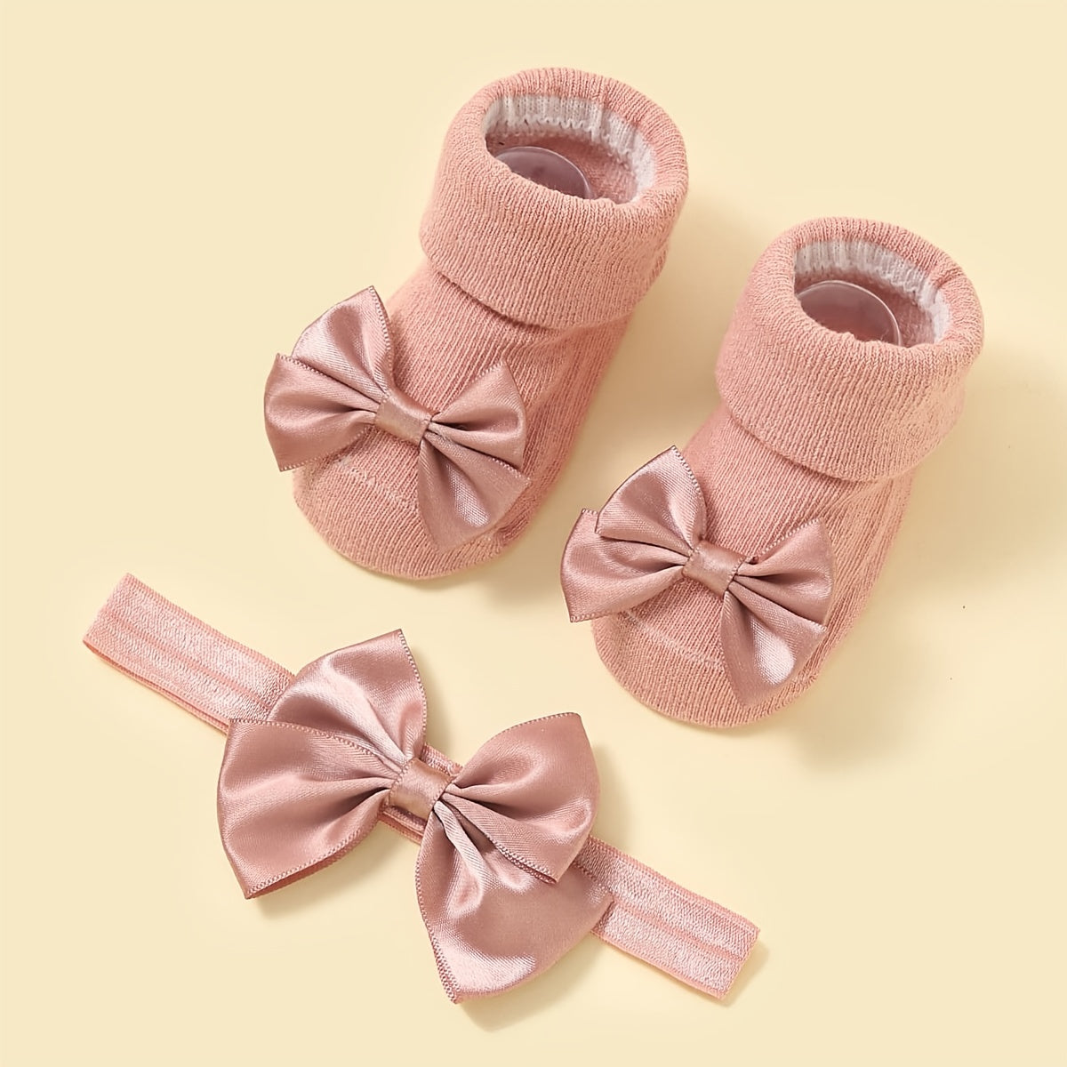 Baby Girls Bow Headband & Socks Gift Set