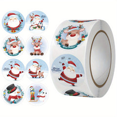 500 Christmas Theme Gift Label Stickers, Self-adhesive Paint Stickers