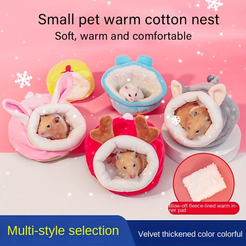 Rabbit Ear Patterned Hamster Bed - Keep Your Pet Warm and Comfy