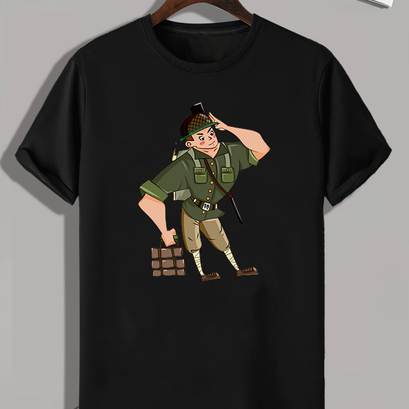 Soldier Print Men's Graphic T-shirt for Summer