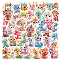 60pcs Dragon Vinyl Sticker Pack in Mixed Colors