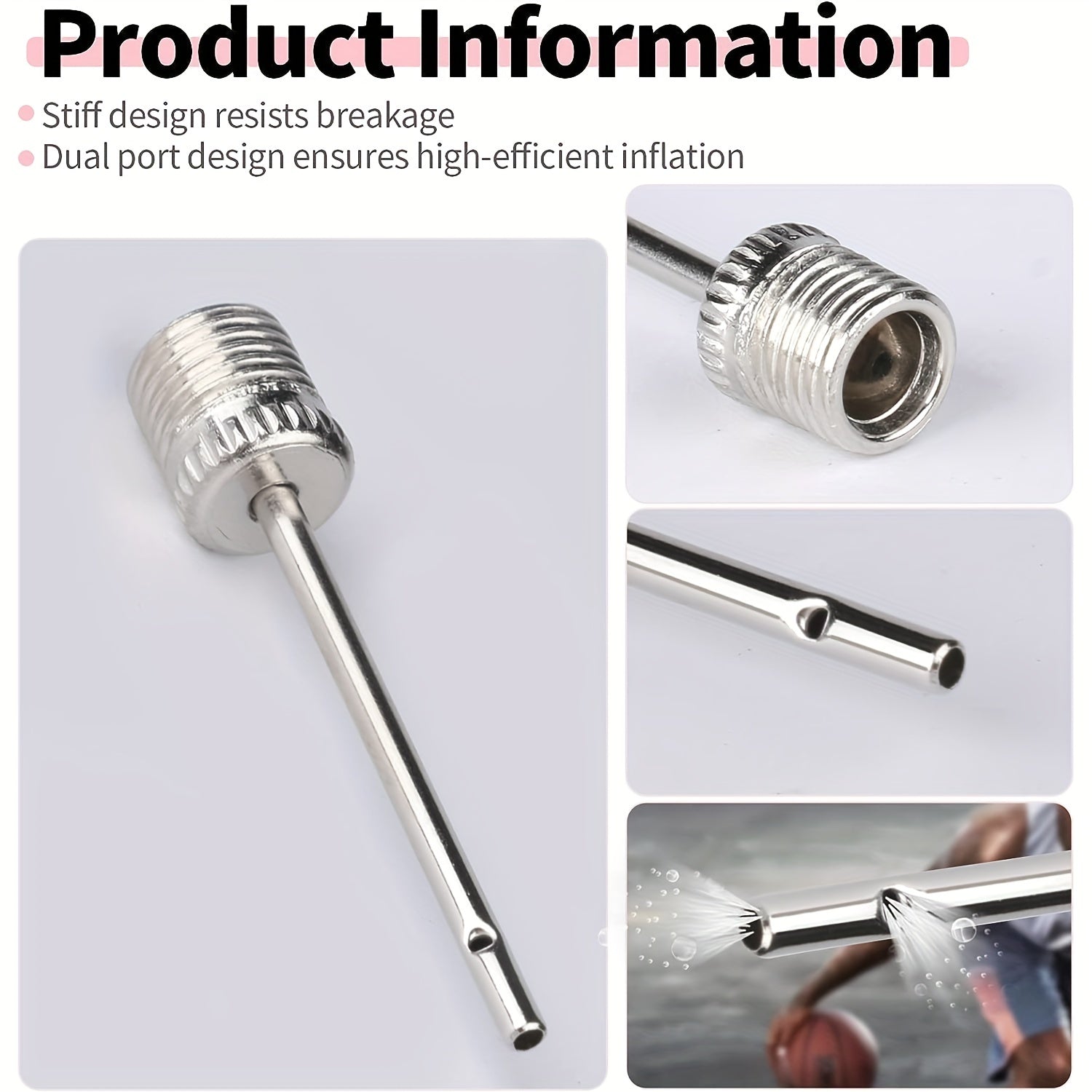 30pcs Stainless Steel Air Pump Needle Inflation Needles with Storage Box