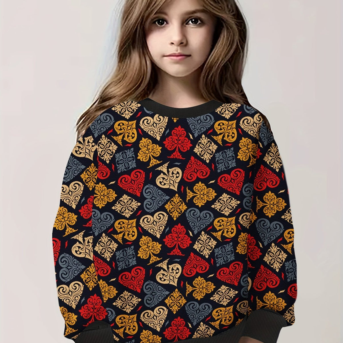 Girls Boys Creative Pattern Sweatshirt Pullover Spring Fall Sports Gift