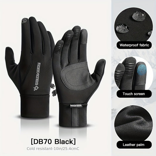 Winter Cycling Gloves Warm Windproof Waterproof Velvet Cold-proof
