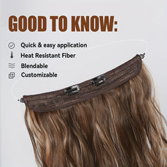 55-88 cm Water Wave Clip-In Hair Extensions with Secure Clips