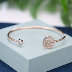 Zircon Life Tree Bracelet - Adjustable Cuff Bangle for Women