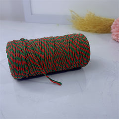 DIY Hand-woven Red Green Two-Threaded Rope Colorful Drawstring