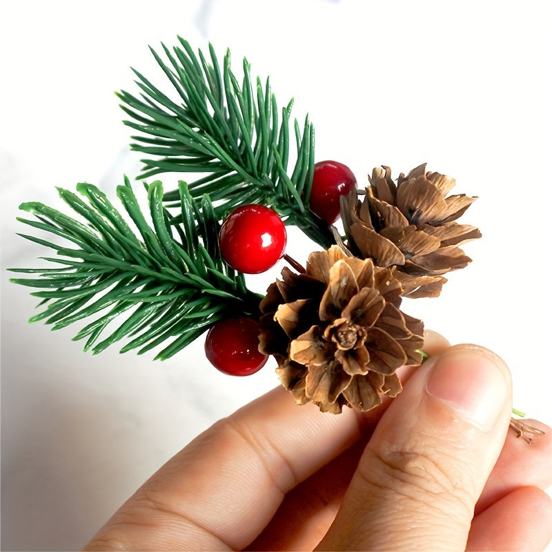 10pcs Christmas Tree Ornaments Mini Pine Needles Accessories Decoration