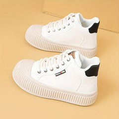 Women's Letter Pattern High Top Board Shoes Outdoor Sneakers