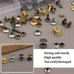 240 Double Cap Rivets Tubular 4 Colors DIY Leather Craft Kit