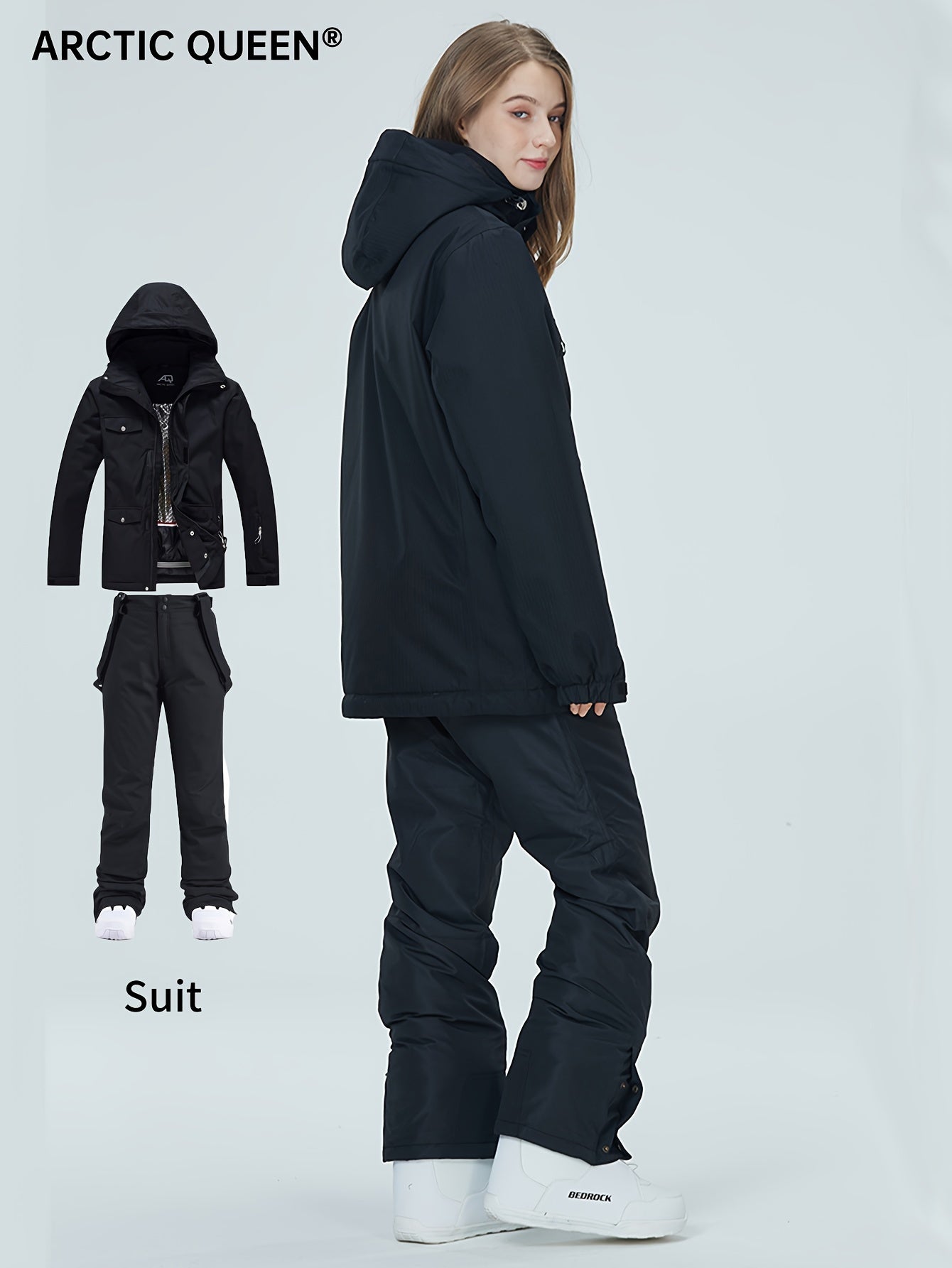 Women's Outdoor Adventure Jacket Waterproof Windproof Hooded Ski Suit