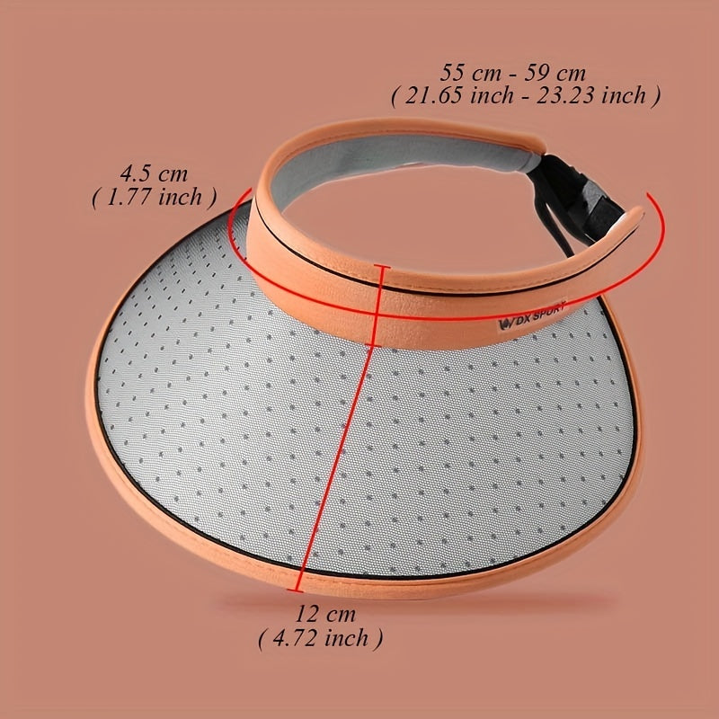 Adjustable Photochromic Visor Hat Dotted Wide Brim UV Protection Sun Hat