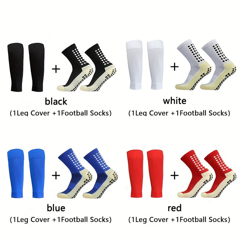 Professional Training Breathable Soccer Socks Set with Leg Cover
