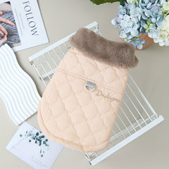 Plush Collar Dog Warm Coat for Autumn and Winter