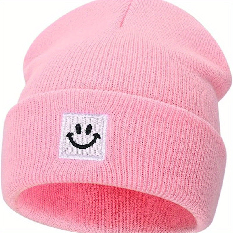 Winter Happy Face Knitted Hat Soft Beanie For Men And Women