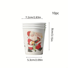 Christmas Party Decorations Cloth Flag Balloon Tableware Set