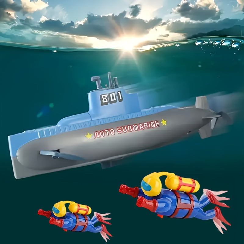 Red Submarine & Diver Bath Toy Set