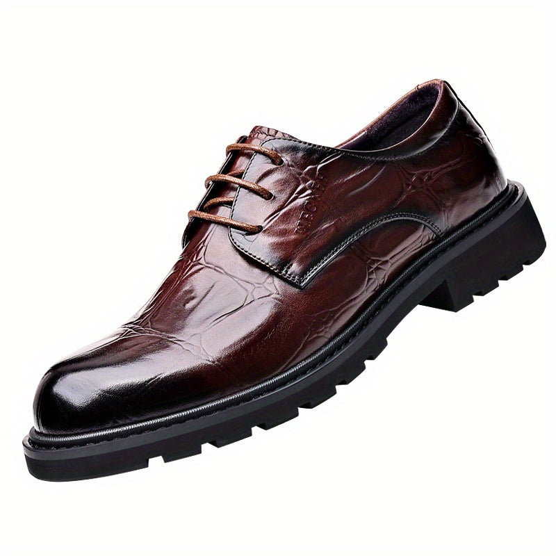 Men's Almond Toe Derby Lace-Up Office Dress Shoes