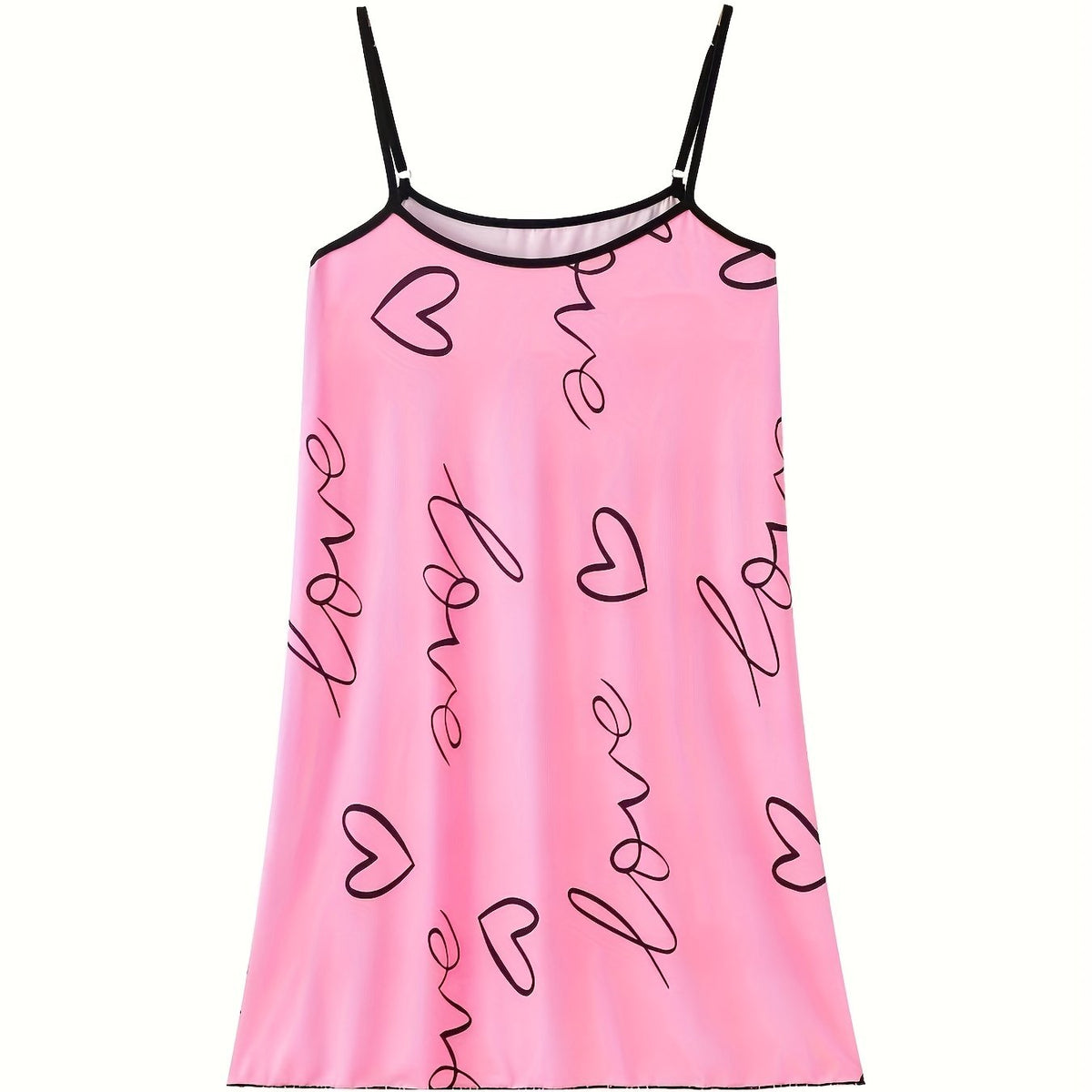  Heart & Art Letter Print Cami Nightdress