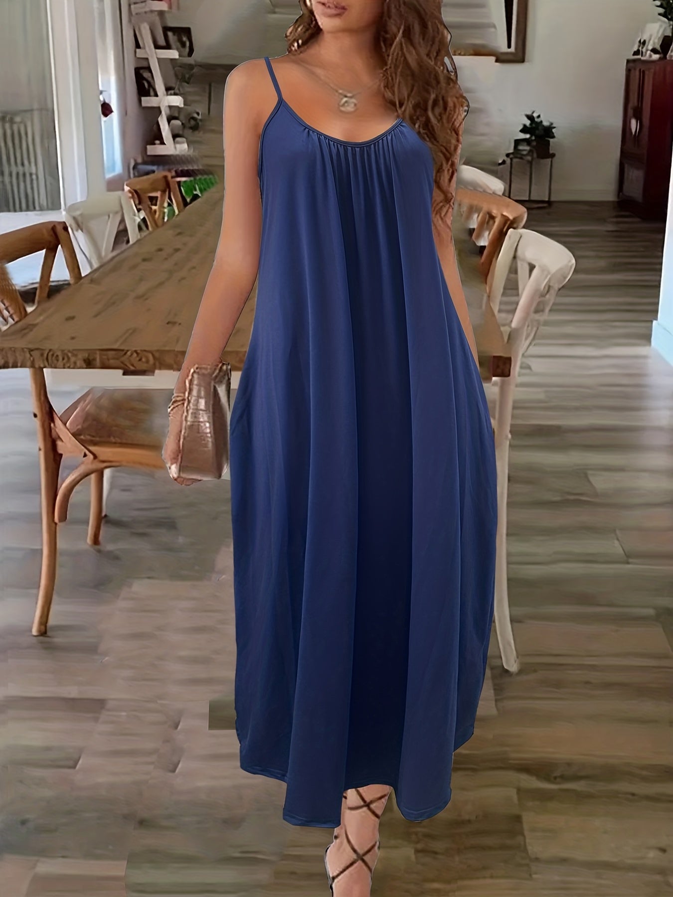  Boho Dress Women's Geometric Print Maxi Cami Dress