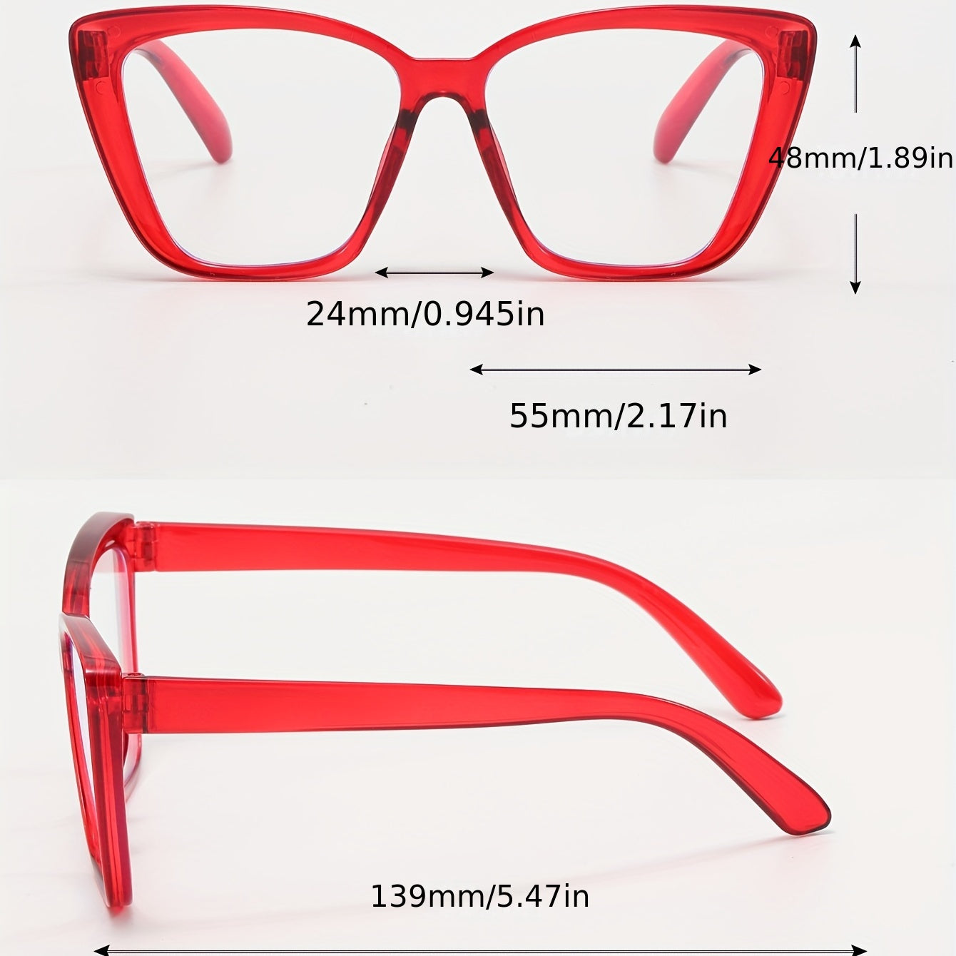 Cat Eye Clear Lens Glasses For Women Men Anti Light Jelly Frame