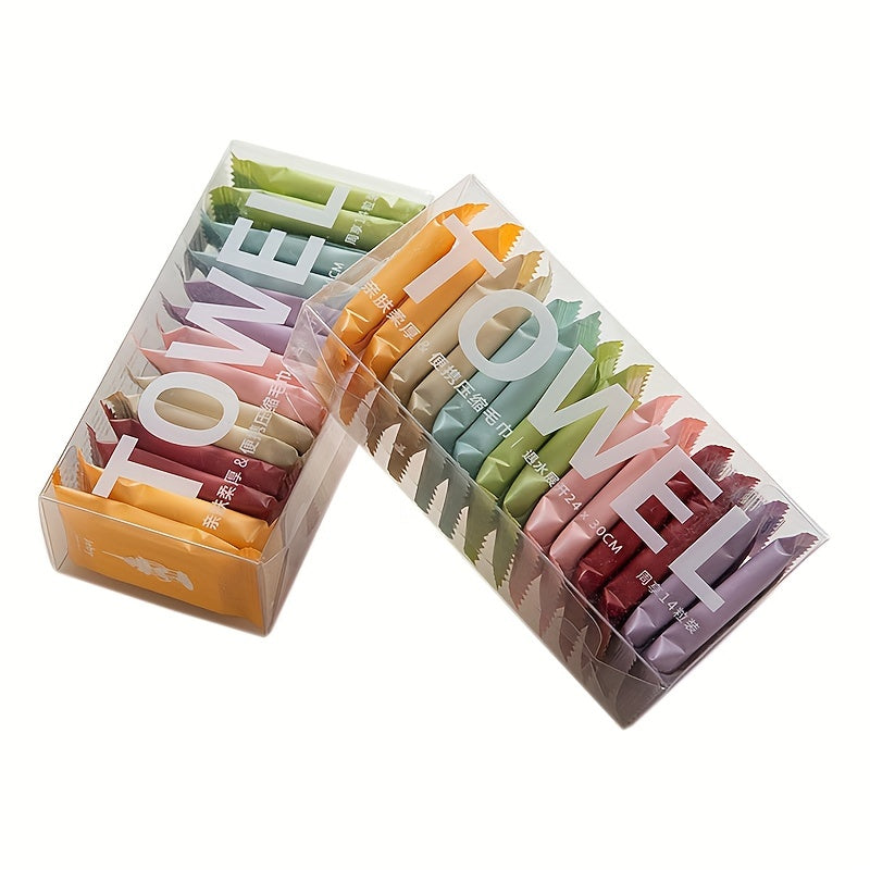 7pcs 14pcs Compressed Towels Candy Thick Disposable Face Towels Portable Travel