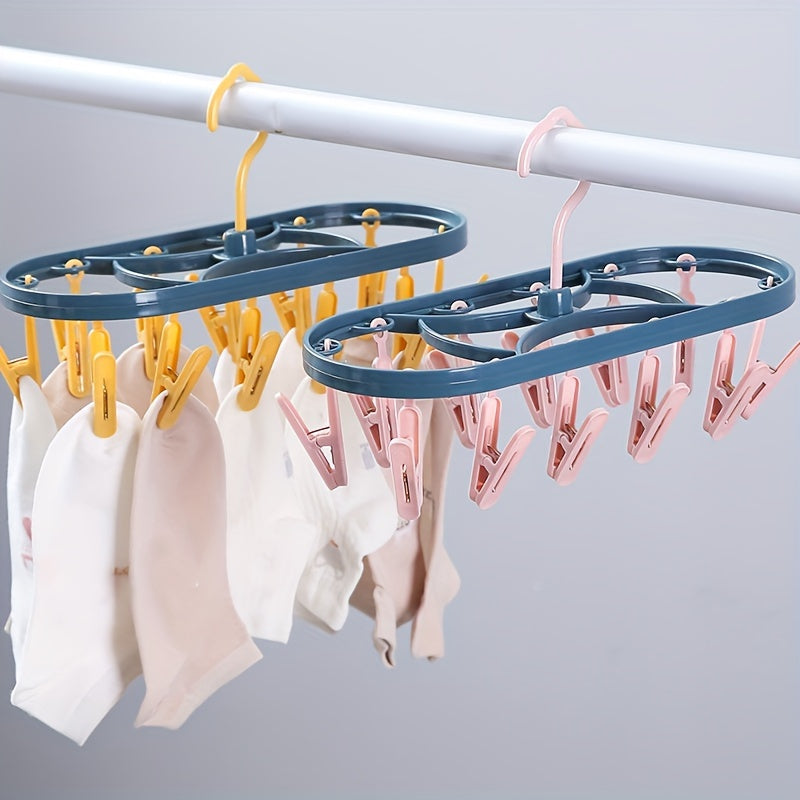12 Clip Windproof Drying Hanger for Underwear and Hosiery