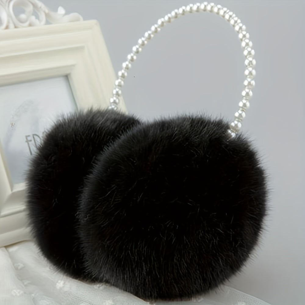 2pcs Winter Pink Ear Muffs with Faux Accents Party Headwear
