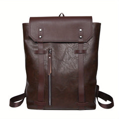 Vintage PU Leather Laptop Backpack for Travel