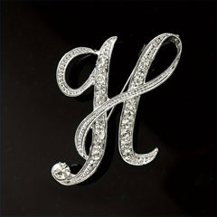 26 Alphabet Brooch Pins Inlaid Diamond Chest Badges Collar Pins & Buckles