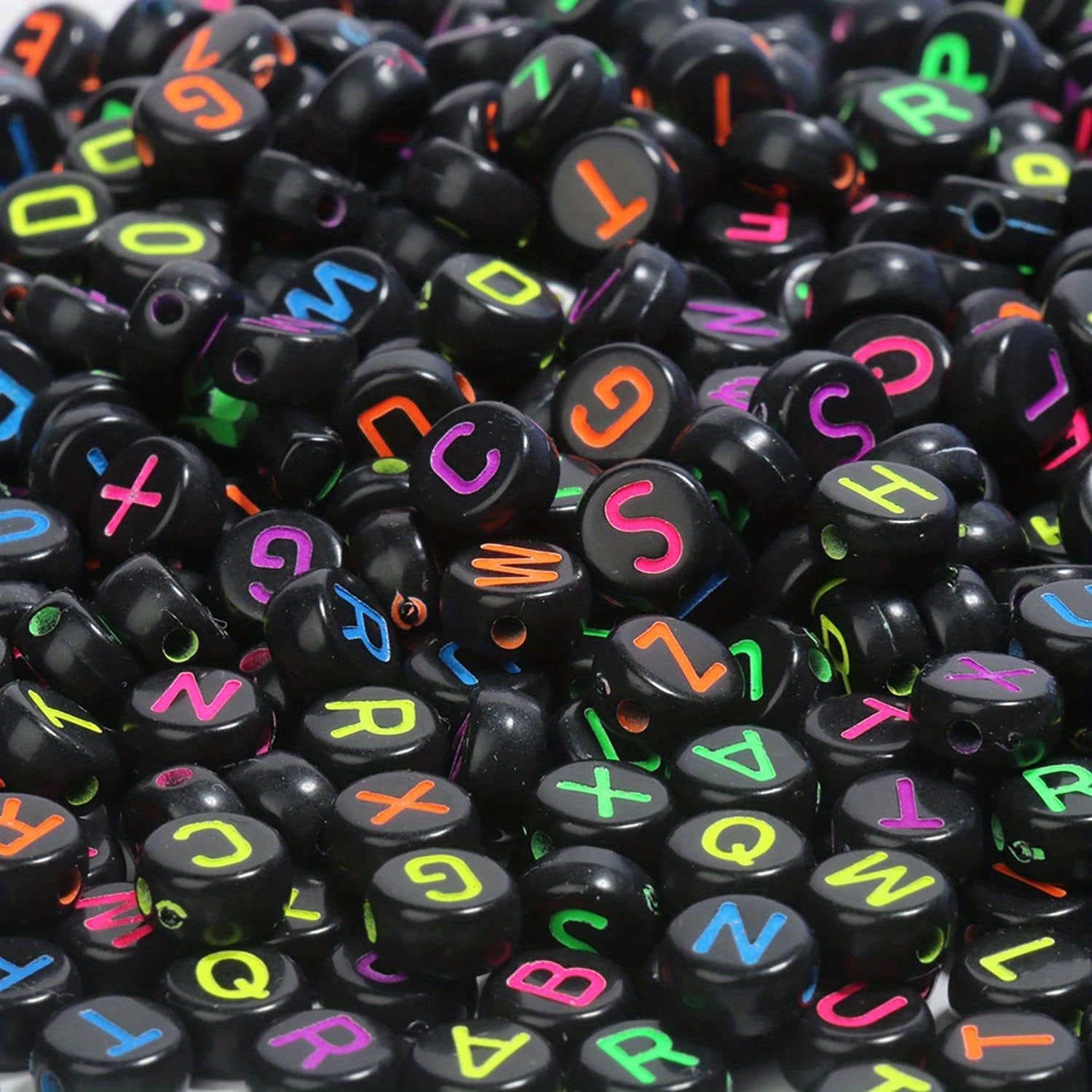 300pcs Round Letter Beads Acrylic Alphabet Number Beads For DIY Jewelry Making