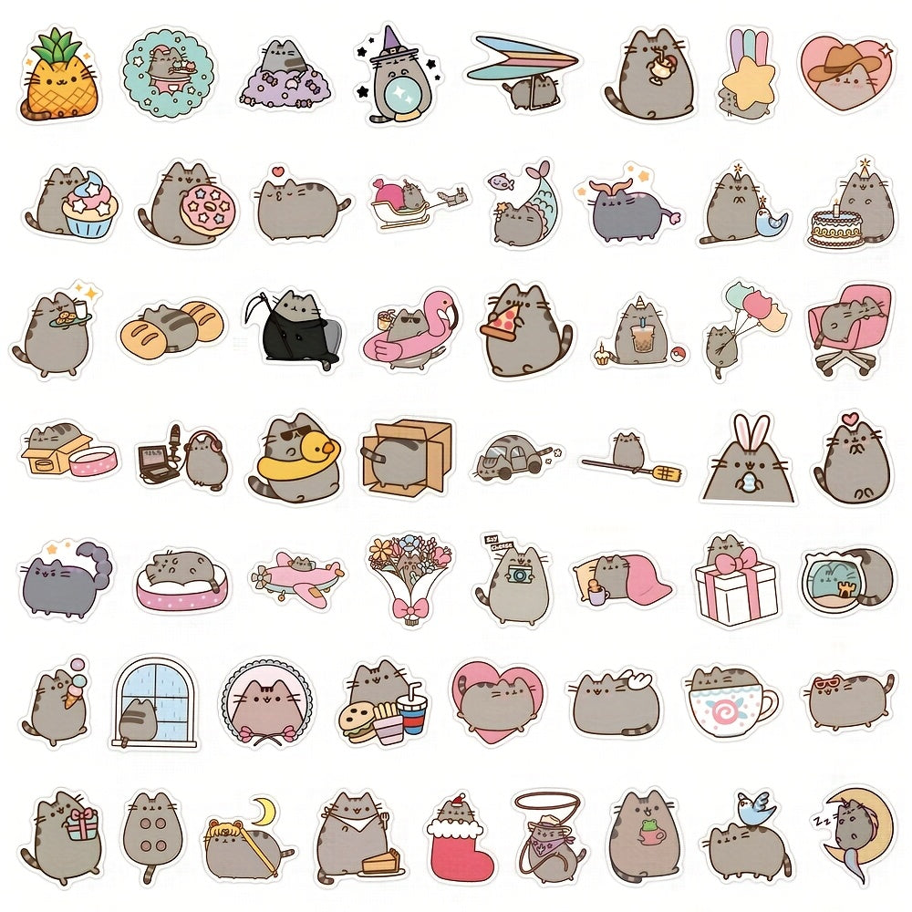 110pcs Chubby Cat Stickers & Colorful Decals for Laptops Water Bottles Notebooks