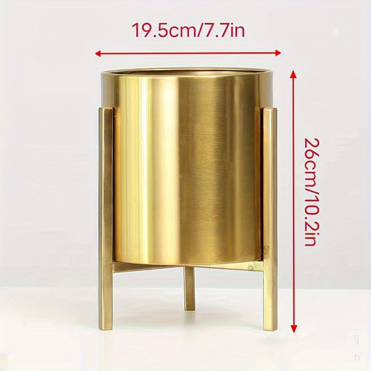 Metal Golden Floor Standing Vase Flower Arranger Plant Holder Home Decor