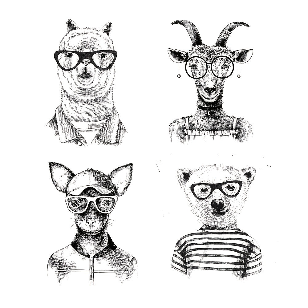 Animal Cat Mouse Rabbit Portrait Clear Stamps Scrapbooking Card Making